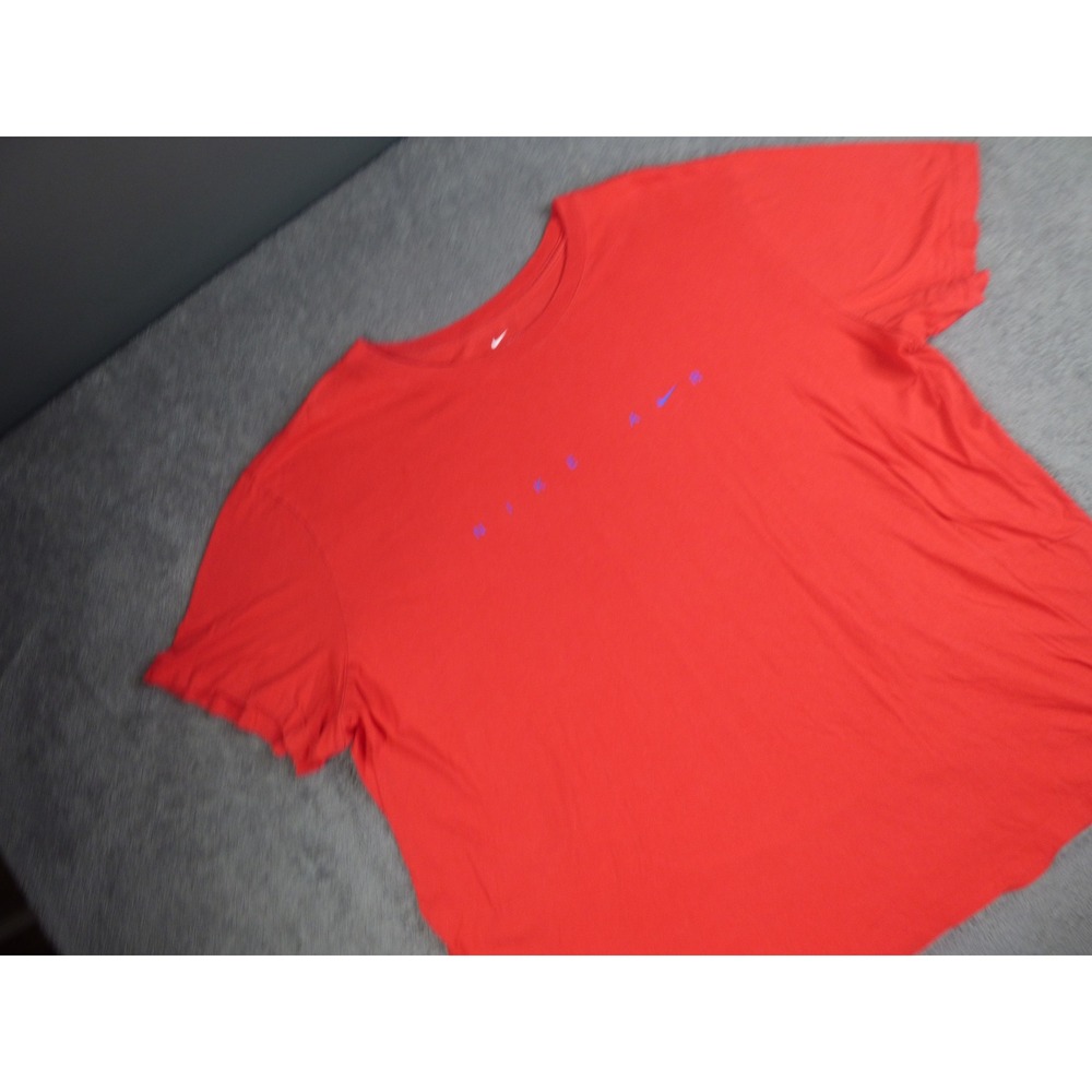 Nike Air Mens 3XL Red Graphic Tee Short Sleeve Cotton T-Shirt Purple Logo